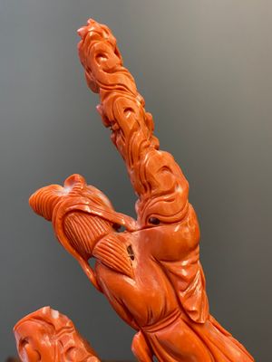 A large Chinese red coral 'Baxian' group, 19/20th C. — photo 16