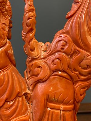 A large Chinese red coral 'Baxian' group, 19/20th C. — photo 19