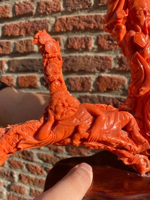 A large Chinese red coral 'Baxian' group, 19/20th C. — photo 25
