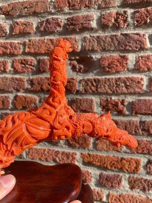 A large Chinese red coral 'Baxian' group, 19/20th C. — photo 27