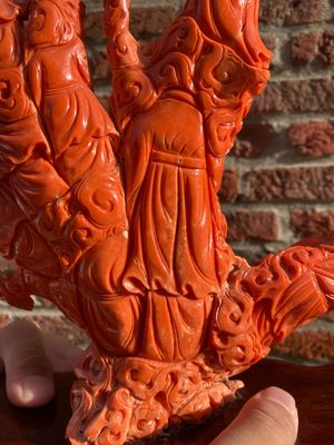 A large Chinese red coral 'Baxian' group, 19/20th C. — photo 30