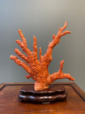 A large Chinese red coral 'Baxian' group, 19/20th C. — photo 3