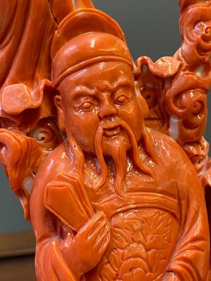 A large Chinese red coral 'Baxian' group, 19/20th C. — photo 8
