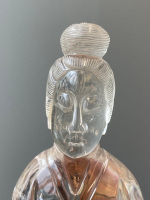 A large Chinese rock crystal sculpture of Lan Caihe, 19th C. — 照片 5
