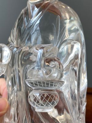 A large Chinese rock crystal sculpture of Lan Caihe, 19th C. — 照片 7