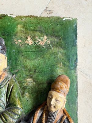 A large Chinese sancai-glazed architectural tile with two figures, Ming — photo 3