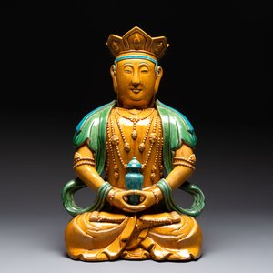 A large Chinese sancai-glazed Buddha, possibly from the Chengde Palace, Qianlong — photo 2