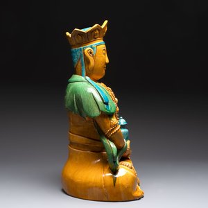 A large Chinese sancai-glazed Buddha, possibly from the Chengde Palace, Qianlong — photo 3
