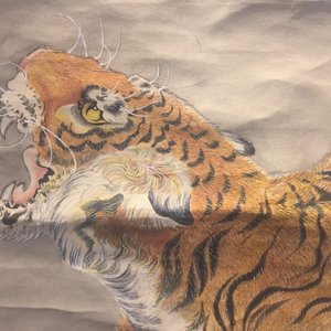 A large Chinese scroll painting of a tiger, 19/20th C. — photo 5