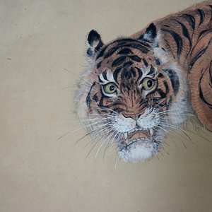 A large Chinese scroll painting of a tiger, 19/20th C. — foto 1