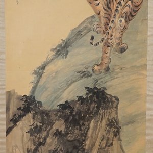 A large Chinese scroll painting of a tiger, 19/20th C. — foto 2