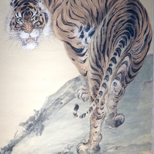 A large Chinese scroll painting of a tiger, 19/20th C. — foto 5