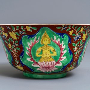 A large Chinese Thai market Bencharong bowl, 19th C. — 照片 3