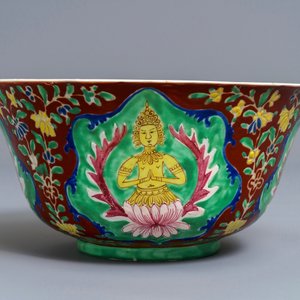 A large Chinese Thai market Bencharong bowl, 19th C. — 照片 4