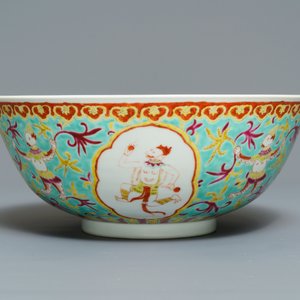 A large Chinese Thai market Bencharong bowl, Yongzheng mark, 19th C. — 照片 2