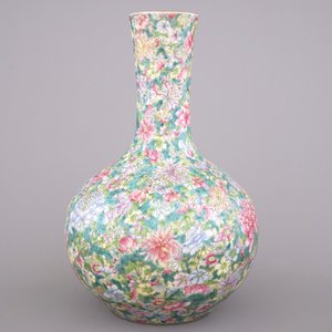 A large Chinese tianqu ping millefleurs vase, ca. 1900 — 照片 4