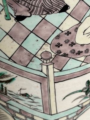 A large Chinese verte biscuit vase with narrative design, Kangxi mark, 19th C. — photo 14