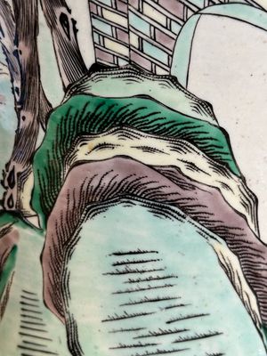 A large Chinese verte biscuit vase with narrative design, Kangxi mark, 19th C. — photo 15