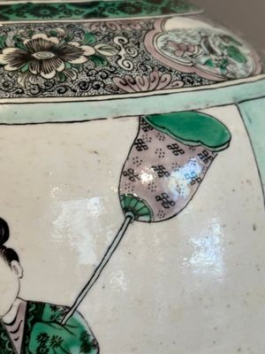 A large Chinese verte biscuit vase with narrative design, Kangxi mark, 19th C. — photo 7