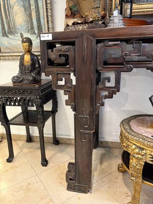 A large Chinese wooden 'Tiaoan' or altar table with chilong design, 19th C. — photo 12