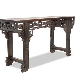 A large Chinese wooden 'Tiaoan' or altar table with chilong design, 19th C. — photo 1