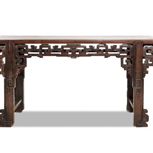 A large Chinese wooden 'Tiaoan' or altar table with chilong design, 19th C. — photo 3