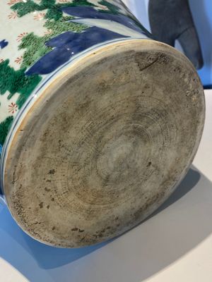 A large Chinese wucai 'Guo Ziyi's birthday' vase and cover, Transitional period — photo 30
