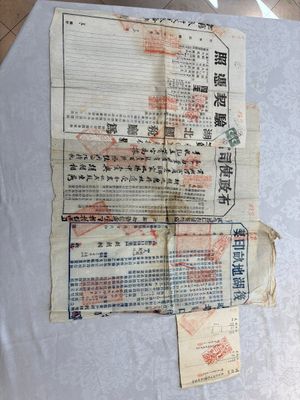 A large collection of 14 Chinese title deeds, 11 share applications, and a land law manual, 19/20th C. — photo 21