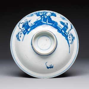 A large collection of 21 Chinese blue and white 'Sanxing' bowls — photo 31