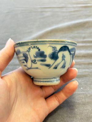 A large collection of 33 Chinese blue, white and Imari-style cups and 43 saucers, 17/19th C. — 照片 125
