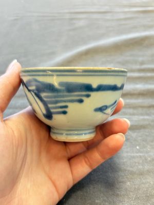A large collection of 33 Chinese blue, white and Imari-style cups and 43 saucers, 17/19th C. — 照片 126