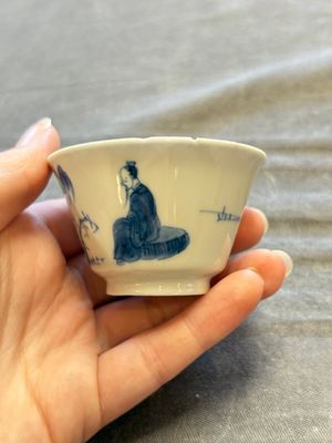 A large collection of 33 Chinese blue, white and Imari-style cups and 43 saucers, 17/19th C. — 照片 171