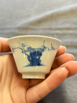 A large collection of 33 Chinese blue, white and Imari-style cups and 43 saucers, 17/19th C. — 照片 176