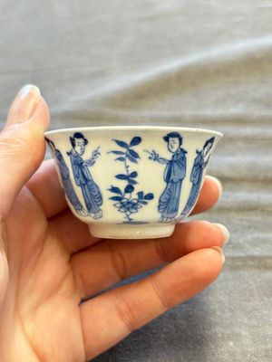 A large collection of 33 Chinese blue, white and Imari-style cups and 43 saucers, 17/19th C. — 照片 210