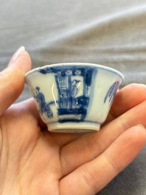 A large collection of 33 Chinese blue, white and Imari-style cups and 43 saucers, 17/19th C. — 照片 238