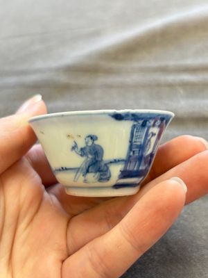 A large collection of 33 Chinese blue, white and Imari-style cups and 43 saucers, 17/19th C. — 照片 241