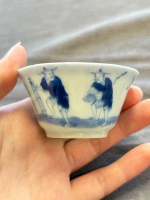 A large collection of 33 Chinese blue, white and Imari-style cups and 43 saucers, 17/19th C. — 照片 250