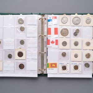 A large collection of 614 international coins, incl. coins from Germany, Norway, USA, UK, etc. — photo 42