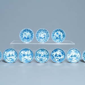 A large collection of Chinese blue and white cups and saucers, Kangxi/Qianlong — 照片 4