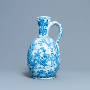 A large Dutch Delft blue and white chinoiserie ewer, 17th C. — 照片 3