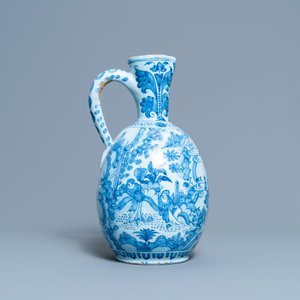 A large Dutch Delft blue and white chinoiserie ewer, 17th C. — 照片 5