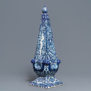 A large Dutch Delft blue and white obelisk, 17/18th C. — 照片 5