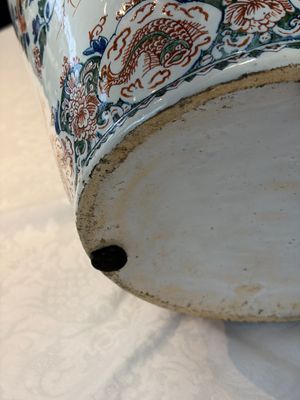 A large Dutch Delft cashmere palette vase with a phoenix and birds among flowers, ca. 1700 — photo 15