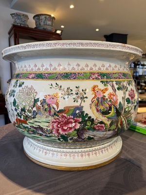 A large famille rose-style 'phoenix' fish bowl or jardinière, Samson, Paris, 19th C. — foto 7
