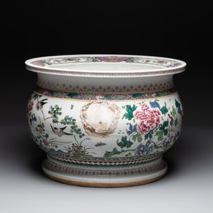 A large famille rose-style 'phoenix' fish bowl or jardinière, Samson, Paris, 19th C. — foto 2