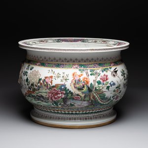 A large famille rose-style 'phoenix' fish bowl or jardinière, Samson, Paris, 19th C. — foto 3