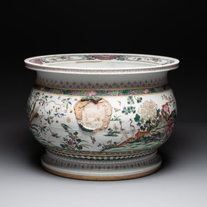 A large famille rose-style 'phoenix' fish bowl or jardinière, Samson, Paris, 19th C. — foto 4