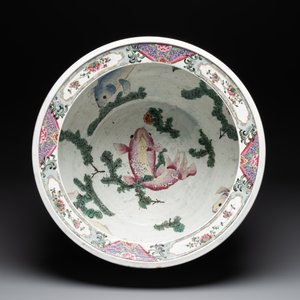 A large famille rose-style 'phoenix' fish bowl or jardinière, Samson, Paris, 19th C. — foto 5