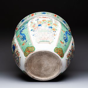 A large famille verte-style 'Flower Basket' scroll pot or fish bowl, Samson, Paris, 19th C. — foto 7
