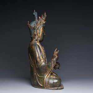 A large fine Chinese gilt-lacquered bronze sculpture of a Bodhisattva, Ming — photo 5